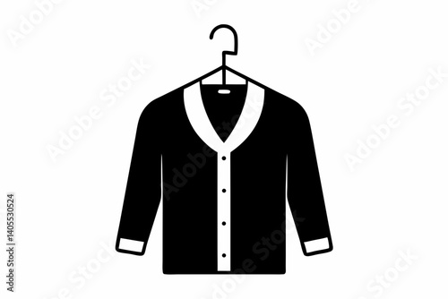 cardigan hanging design silhouette vector illustration