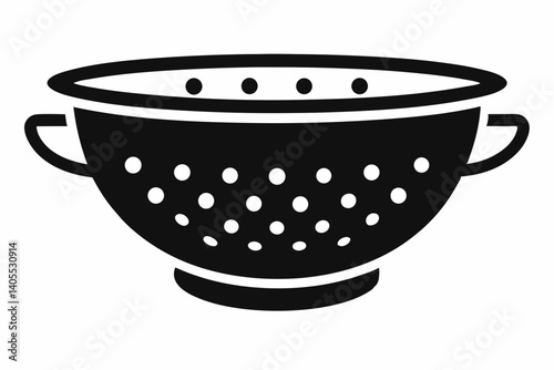 colander with handles silhouette vector illustration