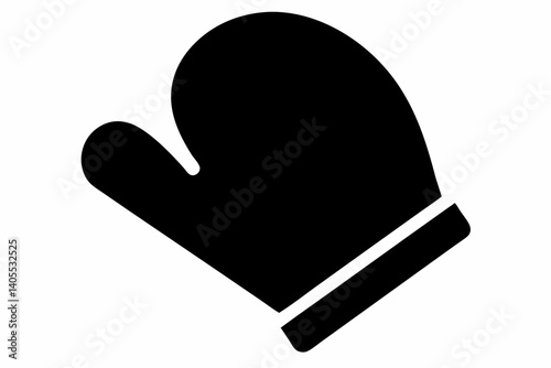 oven mitt design silhouette vector illustration