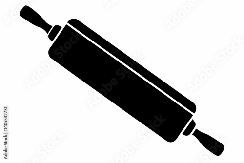 rolling pin with handles silhouette vector illustration