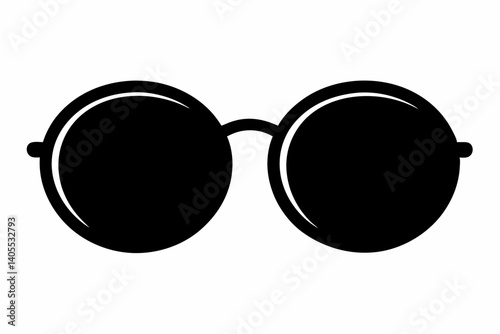 round sunglasses design silhouette vector illustration