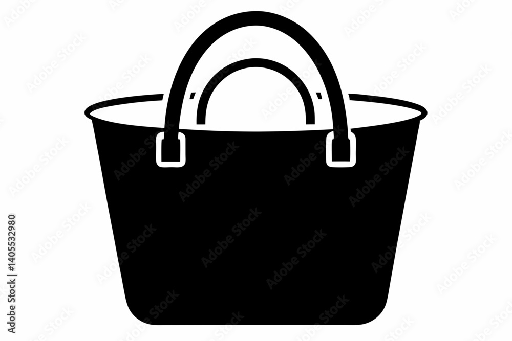 tote bag with handles silhouette vector illustration tote bag with handles silhouette vector illustration