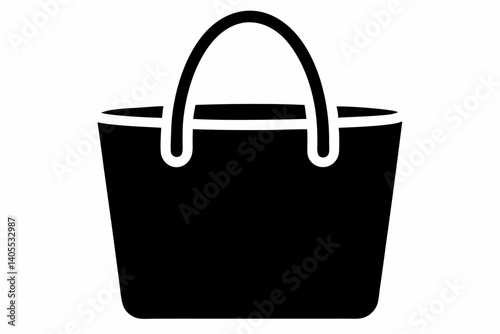 tote bag with handles silhouette vector illustration