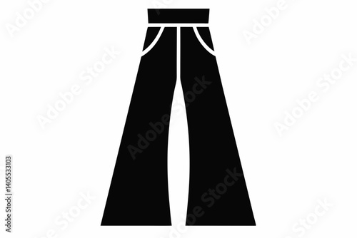 wide leg pants silhouette vector illustration black