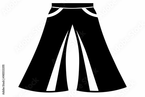 wide leg pants silhouette vector illustration black