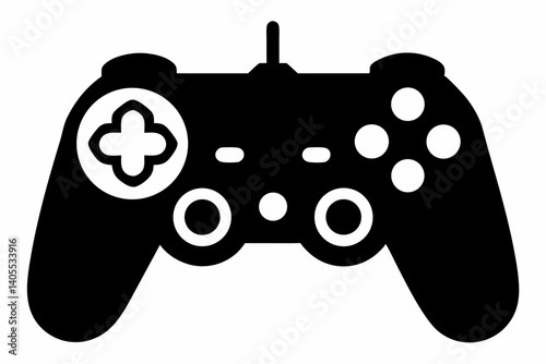 game controller silhouette vector illustration black