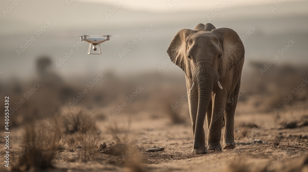 Curious elephant confronted with drone highlights tension between wildlife and expanding surveillance technologies