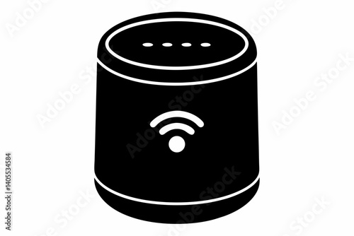 smart home speaker silhouette vector illustration