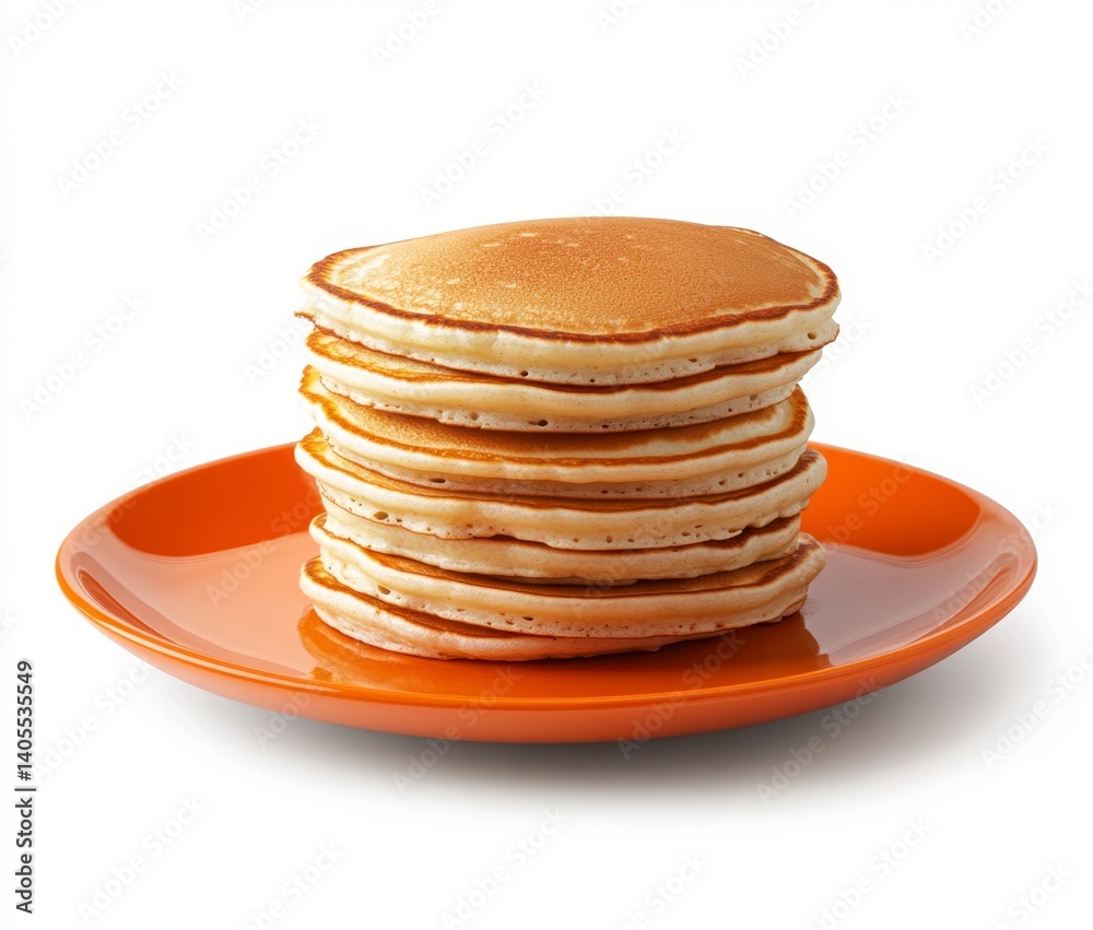 Delicious Stack of Fluffy Pancakes with Golden Brown Surface Delicious Stack of Fluffy Pancakes with Golden Brown Surface
