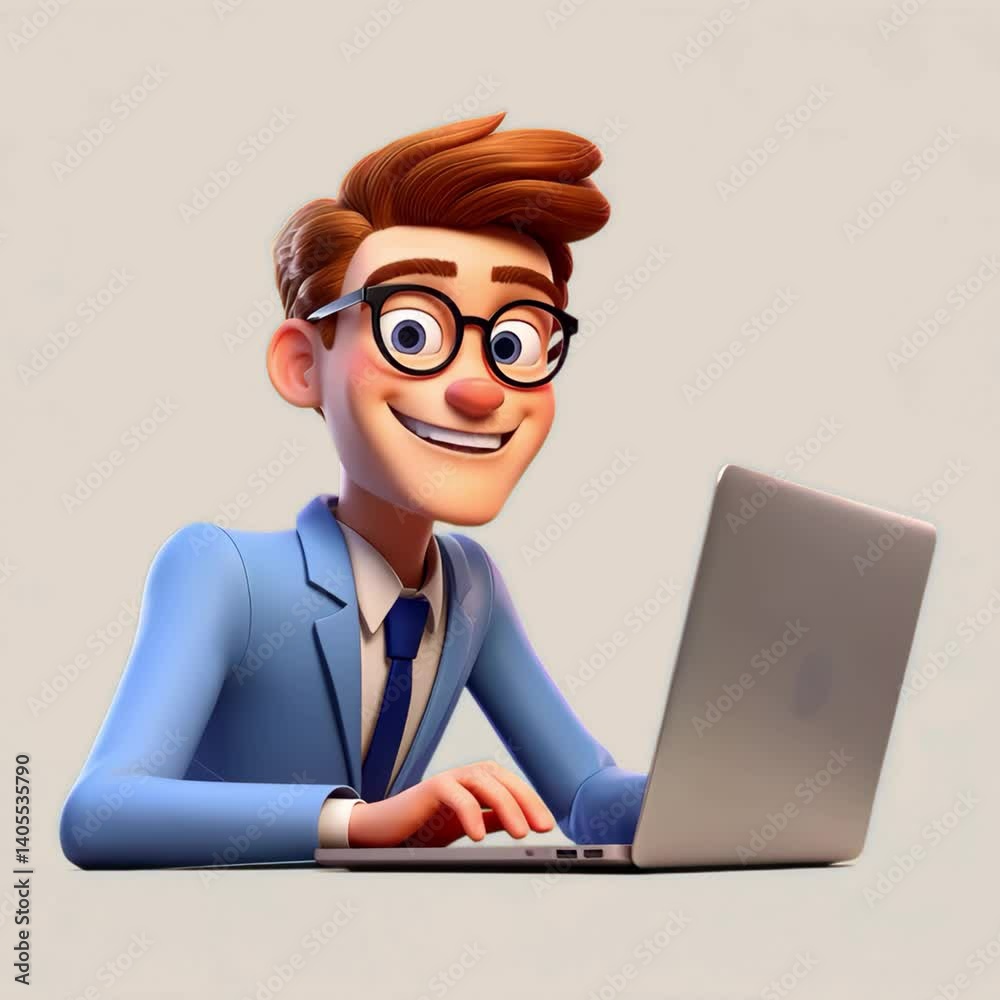Animated professional using laptop animation isolated asset, transparent 4K video, alpha channel, ProRes 4444 Animated professional using laptop animation isolated asset, transparent 4K video, alpha channel, ProRes 4444