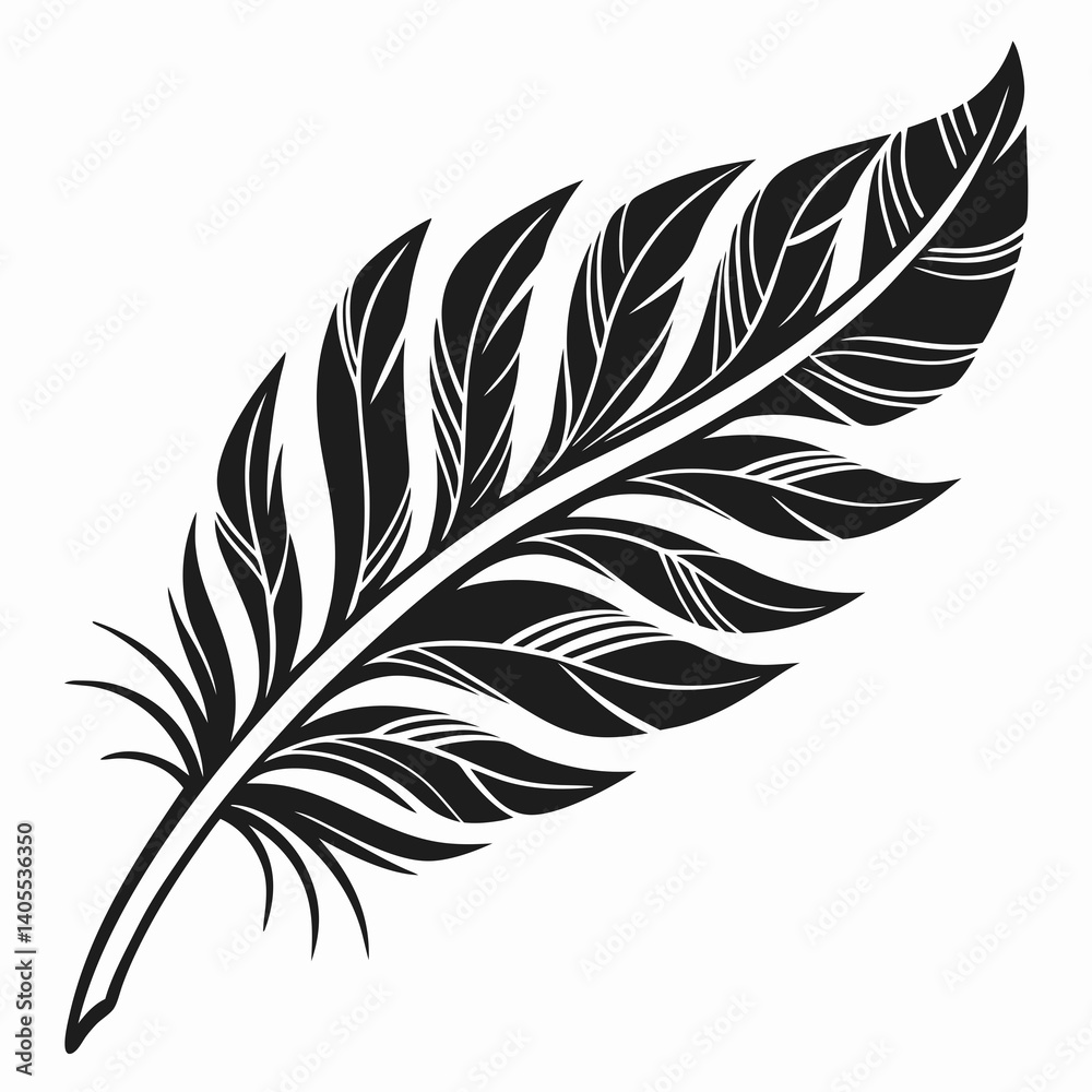 Obraz premium feather vector illustration