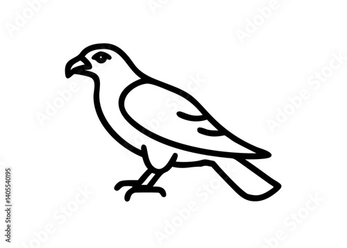 hawk. bird animal icon.