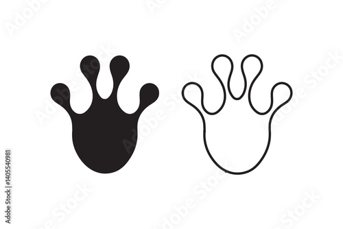 simple frog footprint silhouette icon vector isolated in white background