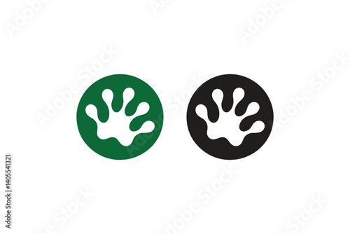 simple frog footprint silhouette icon vector isolated in white background