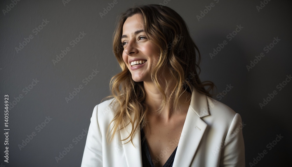 Smiling Woman in White Blazer Smiling Woman in White Blazer