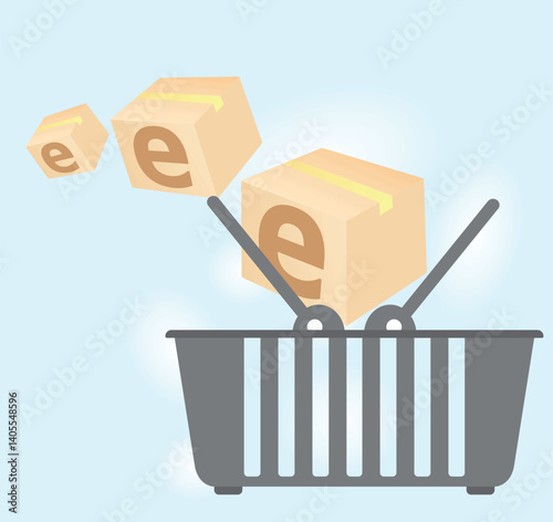 E buy cart concept. vector