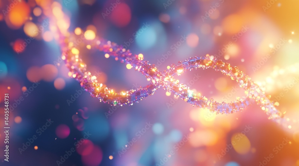 Vibrant DNA helix in a dynamic, glowing environment Vibrant DNA helix in a dynamic, glowing environment