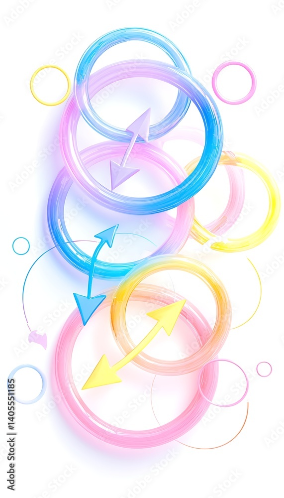 Obraz premium Colorful Rings Arrows Design