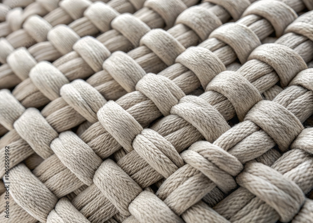 Close-up Macro Photo of Grey Woven Cotton Rope Basket Texture - High-Resolution Textile Background Close-up Macro Photo of Grey Woven Cotton Rope Basket Texture - High-Resolution Textile Background