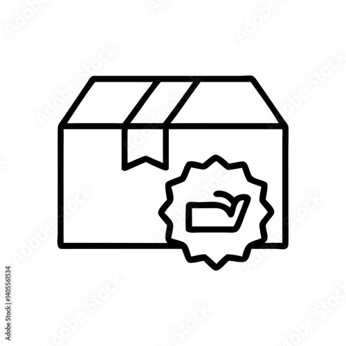 A secure package arrives, marked with a quality seal, promising safe and reliable delivery in bold black lines.