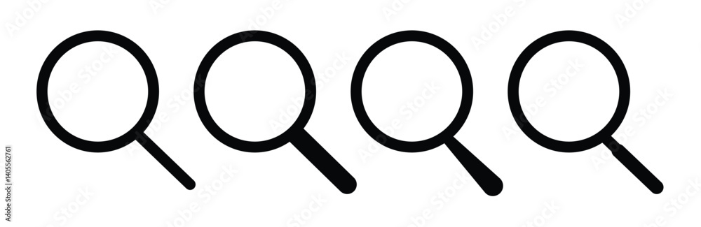 Search Icon vector illustration, magnifying glass symbol, search icon clip art. Search icon vector. Magnifier loupe sign