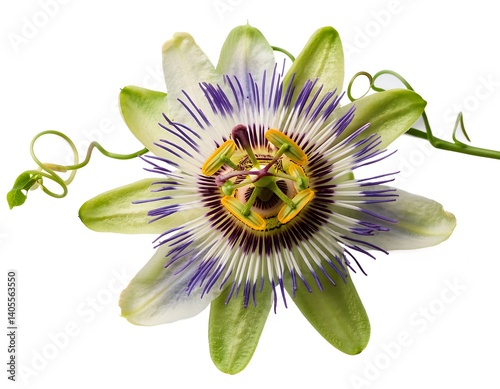 Passion Flower Blossom Isolated on White