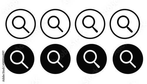 Search Icon vector illustration, magnifying glass symbol, search icon clip art. Search icon vector. Magnifier loupe sign