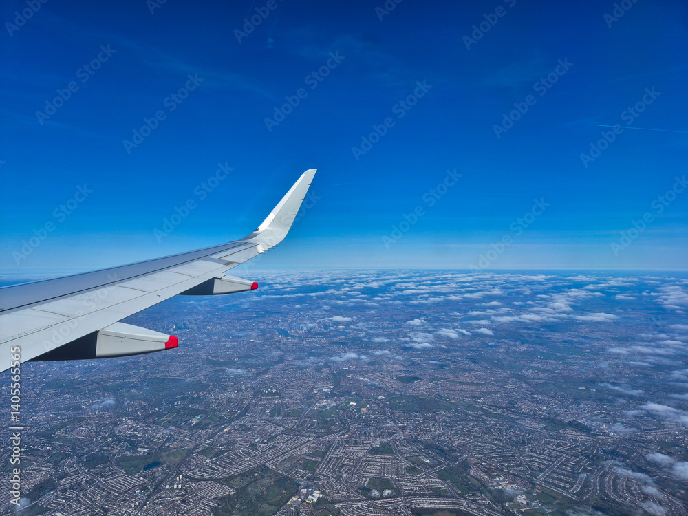 Aerial view of the French countryside from a British Airways flight from Rome to London. Aerial view of the French countryside from a British Airways flight from Rome to London.