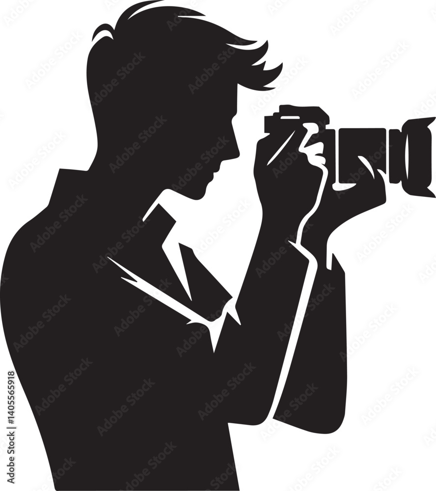 Silhouette of a Male Photographer with DSLR Camera in Action
Silhouette of a Male Photographer with DSLR Camera in Action