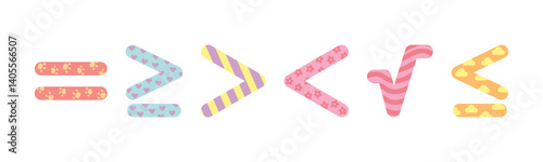 Pastel mathematical symbols pattern illustration for educational materials