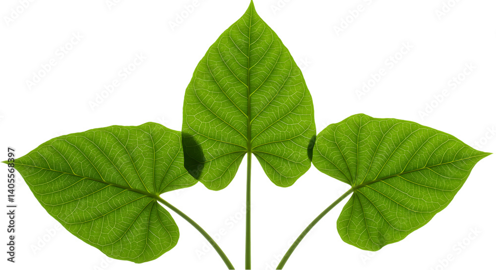 Fototapeta premium Vibrant Green Leaves with Transparent Background