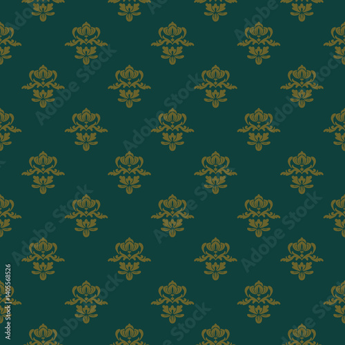 Damask pattern vector Perfect for bed sheets, carpets, and wallpapers, the seamless, vintage patterns add a touch of classic luxury to any fabric.