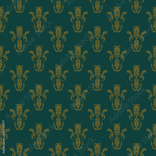 Damask pattern vector Perfect for bed sheets, carpets, and wallpapers, the seamless, vintage patterns add a touch of classic luxury to any fabric.