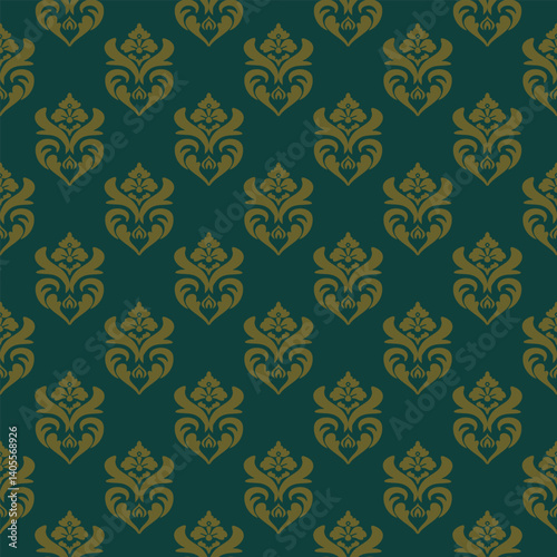 Damask pattern vector Perfect for bed sheets, carpets, and wallpapers, the seamless, vintage patterns add a touch of classic luxury to any fabric.