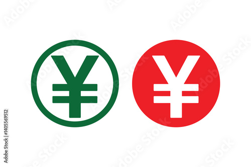 simple Japanese Yen silhouette icon vector isolated in white background