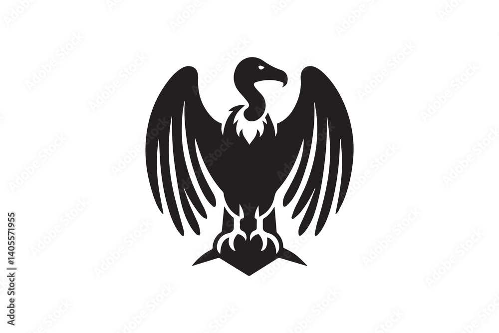 Fototapeta premium simple Vulture silhouette icon vector isolated in white background