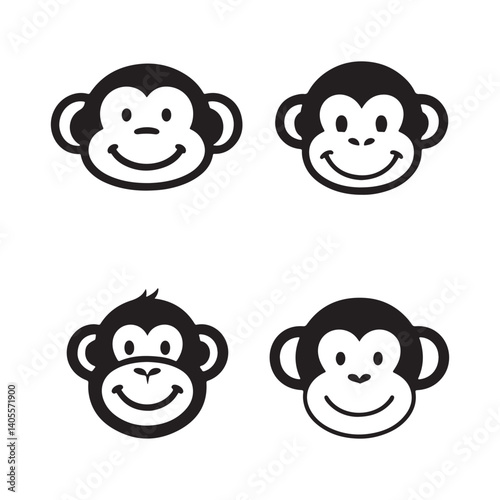 Monkey face vector illustration artwork.