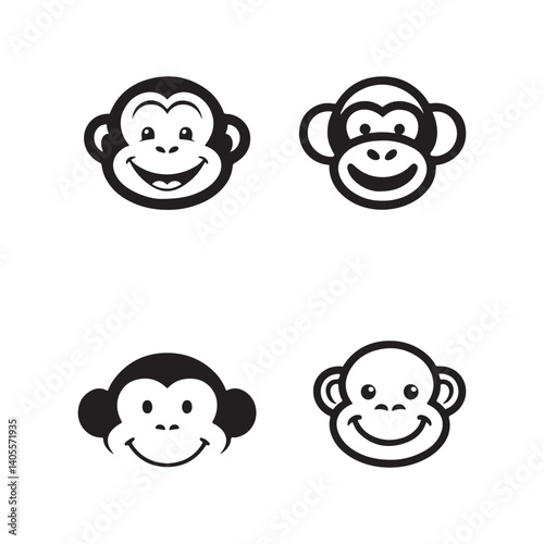 Monkey face vector illustration artwork.