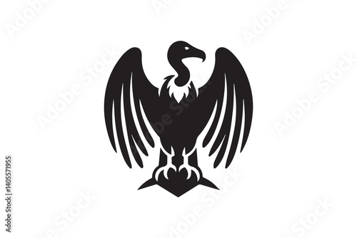 simple Vulture silhouette icon vector isolated in white background