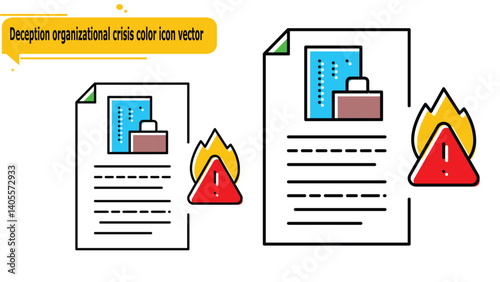 Deception organizational crisis color icon vector