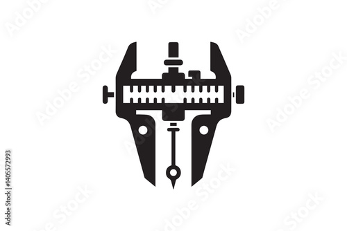 simple Vernier Caliper silhouette icon vector isolated in white background