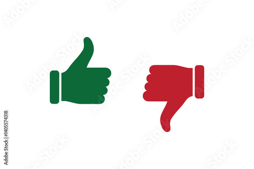 simple Thumbs up and down silhouette icon vector isolated in white background
