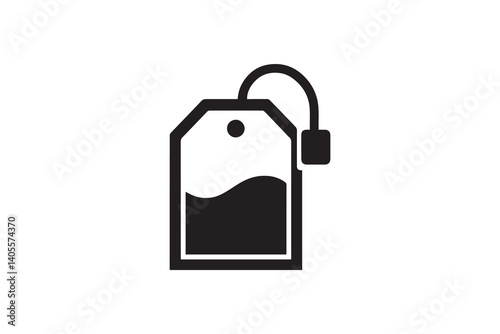 simple Tea bag silhouette icon vector isolated in white background