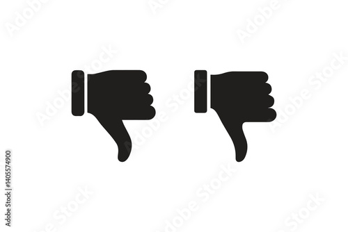 simple Thumbs up and down silhouette icon vector isolated in white background