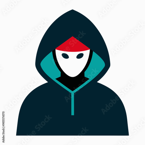 Hacker in Hoodie Vector Illustration Isolated
