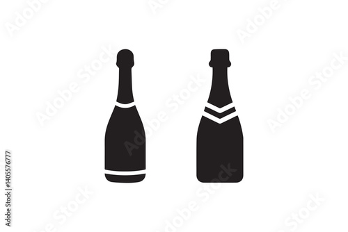 simple Champagne silhouette icon vector isolated in white background