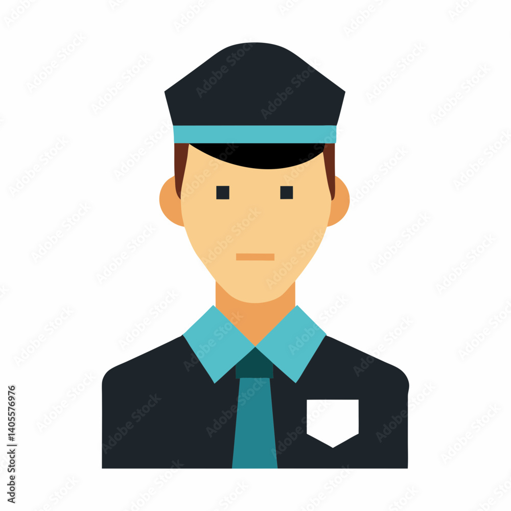 Security Guard Character Vector Illustration Security Guard Character Vector Illustration