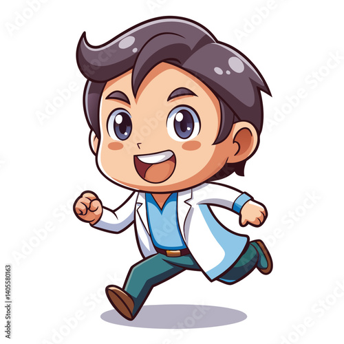Cartoon doctor running
