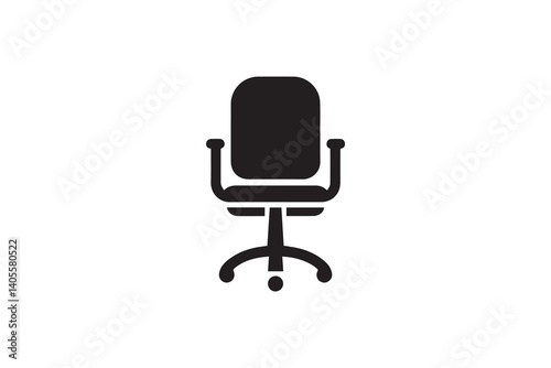 simple Office chair silhouette icon vector isolated in white background