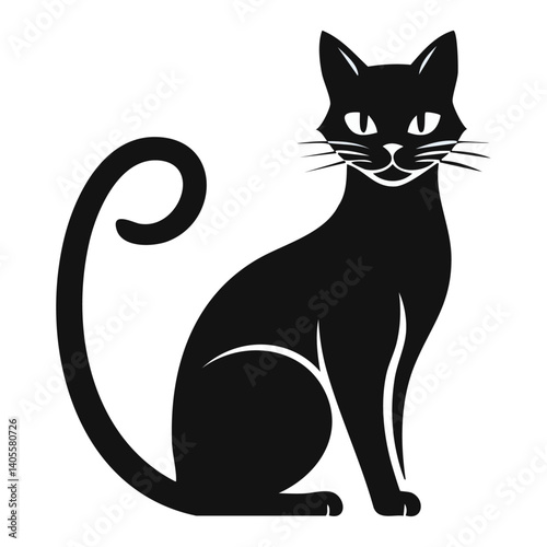 Wallpaper Mural Cat Logo - Minimalist Flat Simple Black Silhouette Logogram for Brand Identity
 Torontodigital.ca